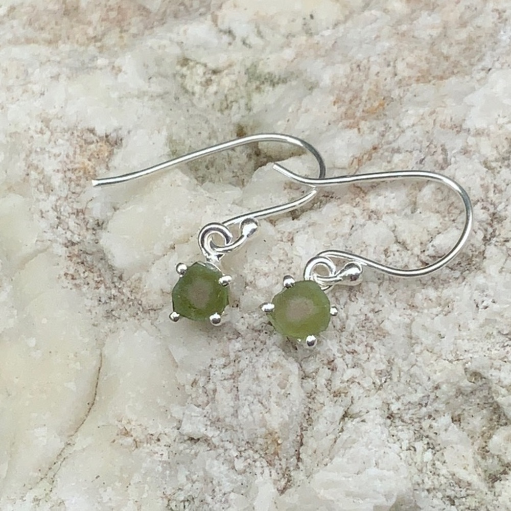 WATERMELON TOURMALINE SLICE 925 STERLING SILVER EARRINGS